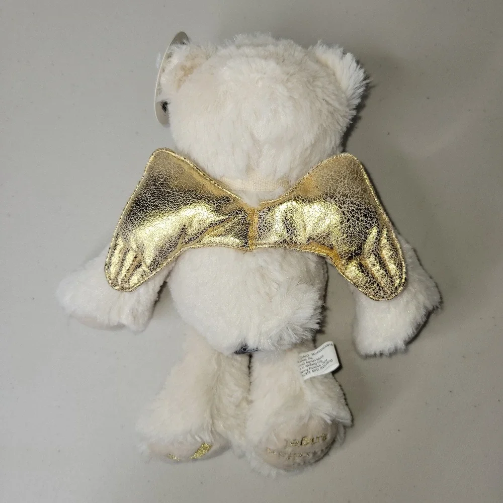 DEMDACO My Guardian Angel Teddy Bear‎ White Gold Plush Stuffed Animal